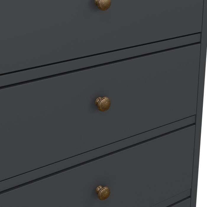 Perth Chest Of 5 Drawers In Grey