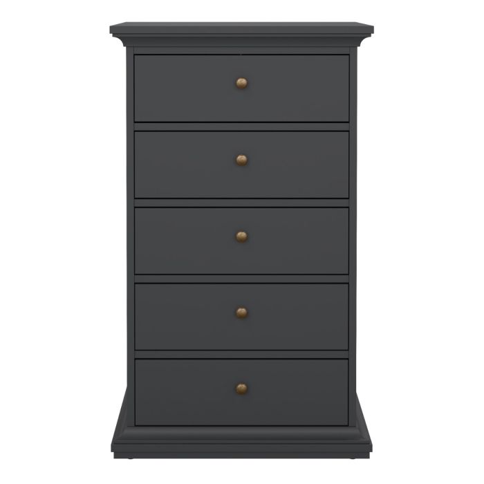 Perth Chest Of 5 Drawers In Grey