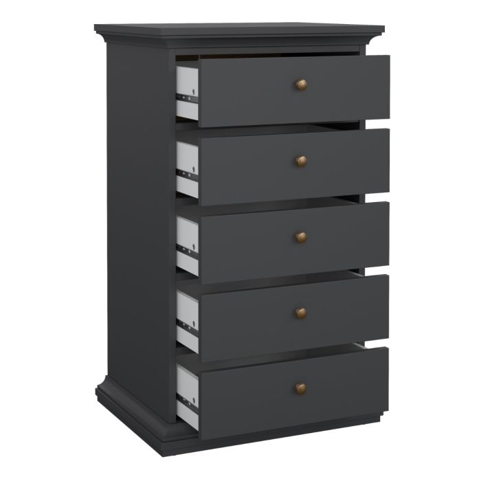 Perth Chest Of 5 Drawers In Grey