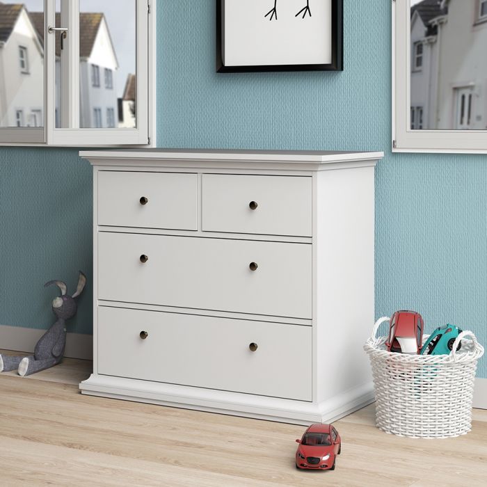 Perth Chest Of 4 Drawers In White