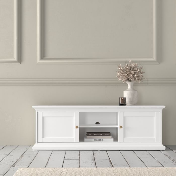 Perth TV Unit In White
