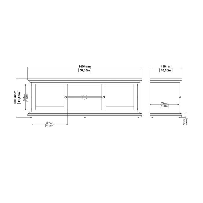 Perth TV Unit In White