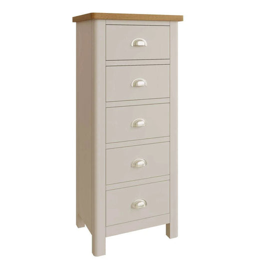 This oak and painted range is designed and manufactured to bring you exceptional value. Painted in our lovely Dove Grey, with soft, rounded corners each item is beautifully proportioned to add traditional style to modern homes.  Dimensions; 50 x 36 x 115 cm
