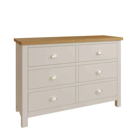 This oak and painted range is designed and manufactured to bring you exceptional value. Painted in lovely Dove Grey, with soft, rounded corners each item is beautifully proportioned to add traditional style to modern homes.  Dimensions; 115 x 40 x 78 cm