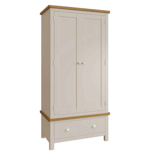This oak and painted range is designed and manufactured to bring you exceptional value. Painted in our lovely Dove Grey, with soft, rounded corners each item is beautifully proportioned to add traditional style to modern homes.  Dimensions; 90 x 52 x 185 cm