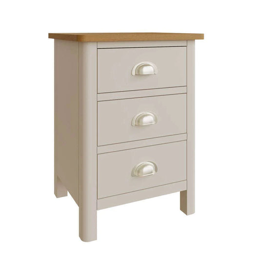 This oak and painted range is designed and manufactured to bring you exceptional value. Painted in our lovely Dove Grey, with soft, rounded corners each item is beautifully proportioned to add traditional style to modern homes.  Dimensions; 42 x 35 x 58 cm