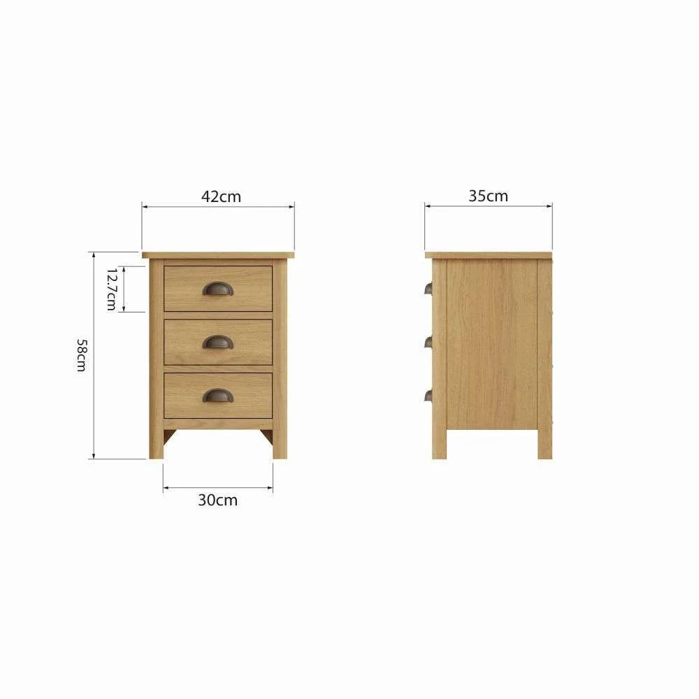 Rio Bedroom - 3 Drawer Bedside