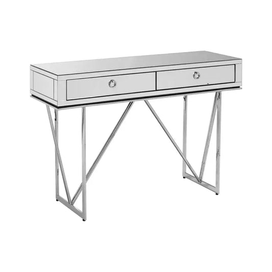 Mirrored 2 drawer stylish console table.