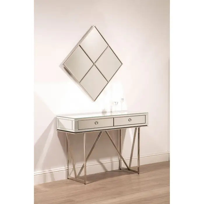 Mirrored 2 drawer stylish console table.
