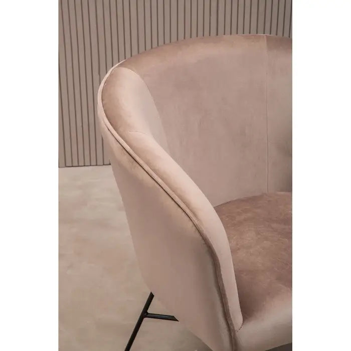 Close up of soft touch velvet mink chair. 