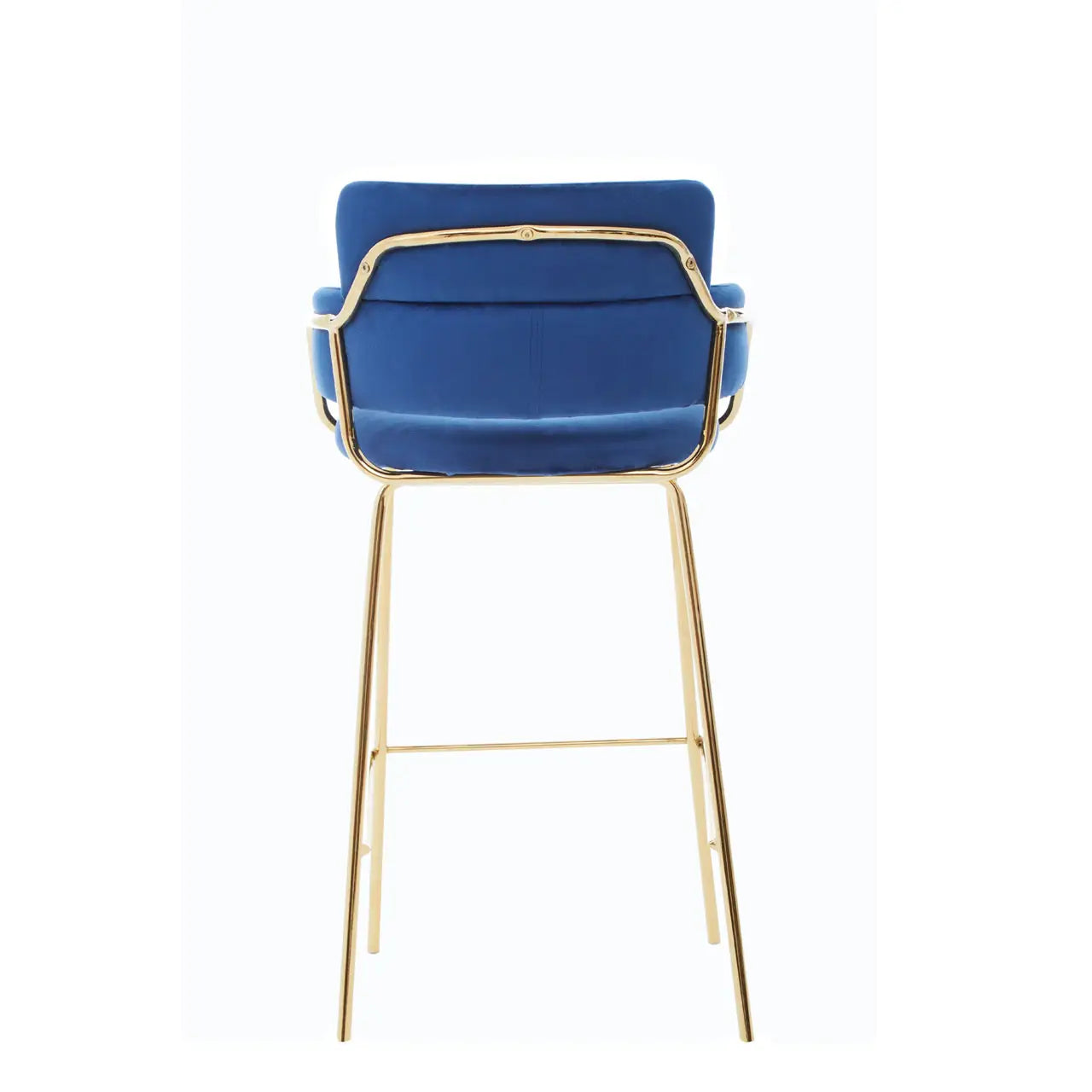 Tamsin Gold & Blue Velvet Bar Stool