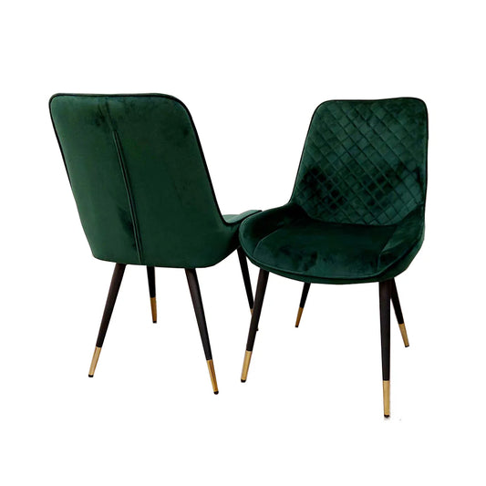 Lura Velvet Dining Chair In Green