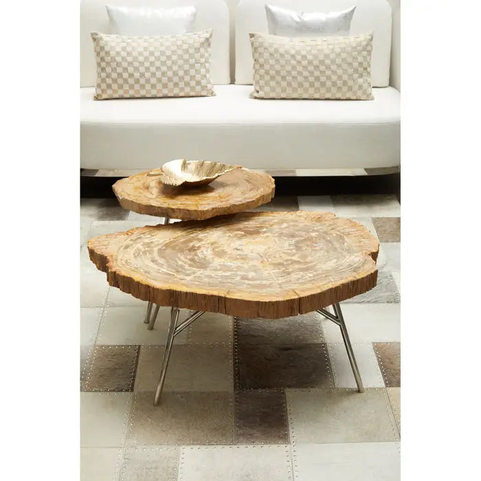 Natural wood finished coffee table. 