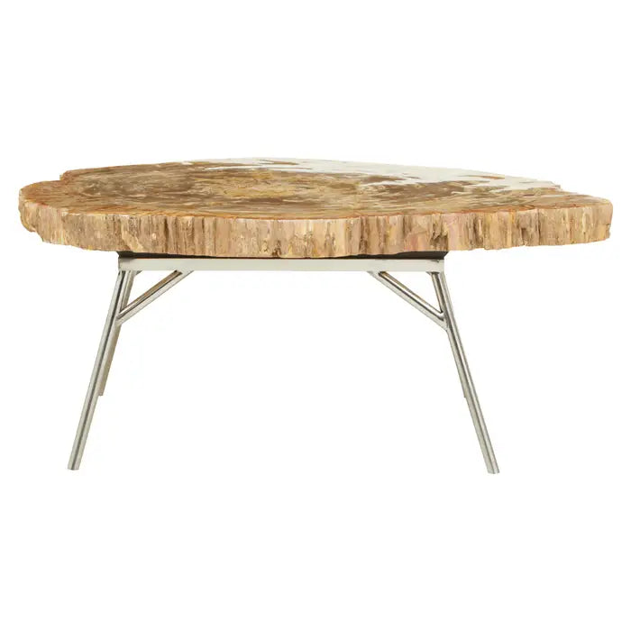 Natural wood finished coffee table. 