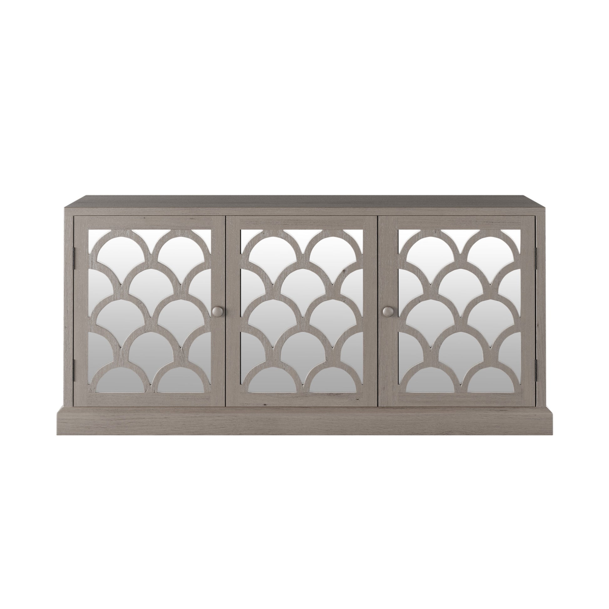 Crafted from durable oak, this natural wood sideboard with 3 doors has warm, earthy tones and distinct grain patterns.